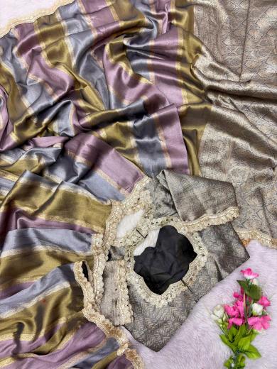 Akshara banarasi multi tissue silk saree market